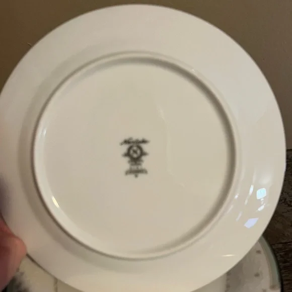 Noritake Greenbrier Porcelain Floral Bread Plates White Green Set of Four - Picture 3 of 6